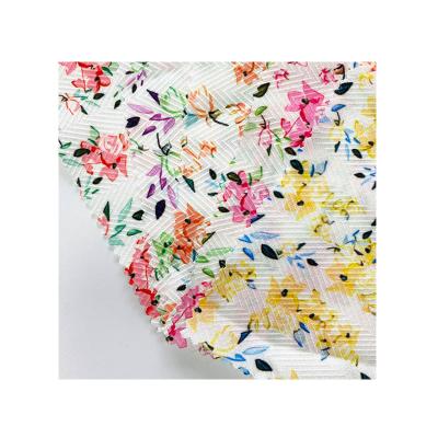 China Organic Spun Floral Printed Textiles100% Polyester Fabric Material For Dresses Shirt for sale