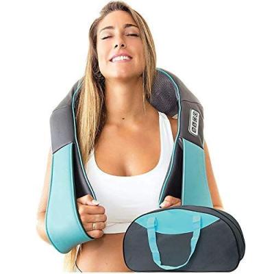 China Amazon Hot Blue Body Neck Massager For Pain Relief Back Shoulder Massager Belt With Heat And 3 Intensity Carry Bag For Easy Storage for sale