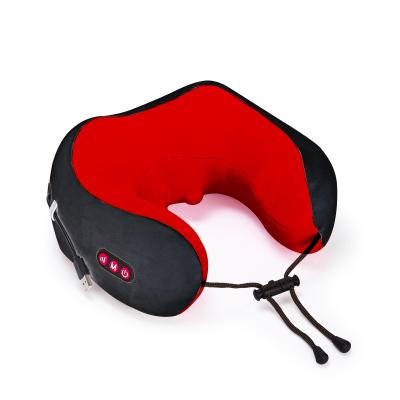 China U head shape massage pillow for pain relief with Shiatsu and vibrating functions use on plane, train, car ride for sale