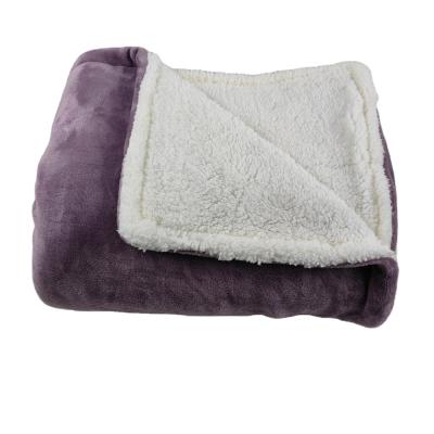 China Antistatic Solid Composite Flannel Fleece And Sherpa Fleece Blanket For Winter for sale