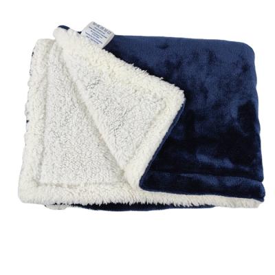 China Anti-Static Solid Flannel And Sherpa Fleece Composite Blanket For Baby for sale