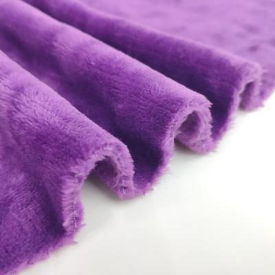 China Anti-Static Purple Solid Flannel Fabric Soft Fleece Fabric for sale