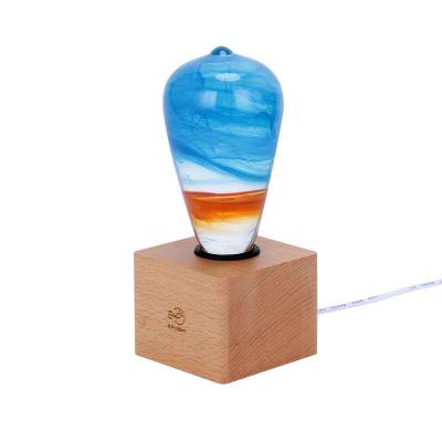 China LANDSCAPE PE Light Vintage Style Desk Lamp Resin Led Bulb With Socket For Bar Cafe Home Decorations for sale