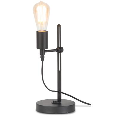 China Unique Modern Vintage Led Delicate Black E27 Desk Light Bulb Shape Bed Side Table Lamp for sale