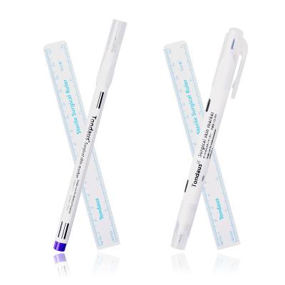 China Surgical Skin Marker For Eyebrow Skin Marker Pen Tattoo Skin Marker Measure Measuring Ruler Set Tool 2MM for sale