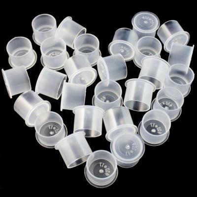 China Tattoo Shops Disposable Tattoo Ink Cups-Medium base 100pcs Plastic Disposable Tattoo Ink Cups For Tattoo Permanent Makeup Container Cap for sale