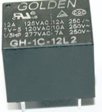 China GH 12A 12V Household Appliance Relay , Golden High Power Relay for sale