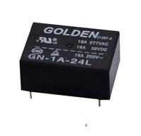 China Black Golden Signal Relay GN T76 16A 12 Volt DC Relays 0.45W 5-24VDC for sale