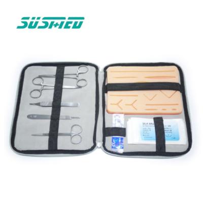 China Medical 8 Pcs Complete Silicone Suture Basic Surgical Kit Suture Practice Kit for sale