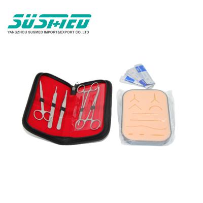 China Silicone 3 Layer Suture Practice Pad Skin Sutures Surgical Practice Suture Kit for sale