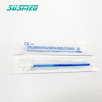 China Medical Consumables PP+PE Cell Slander Plastic Disposable Cervical Brush Scraper Female Cell Brush for sale