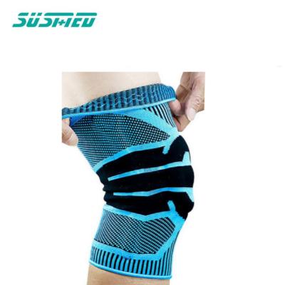 China Nylon 3D Leg Knitted Knee Protector Silicone Spring Knee Pads Sports Compression Sleeve Knee Brace Support for sale