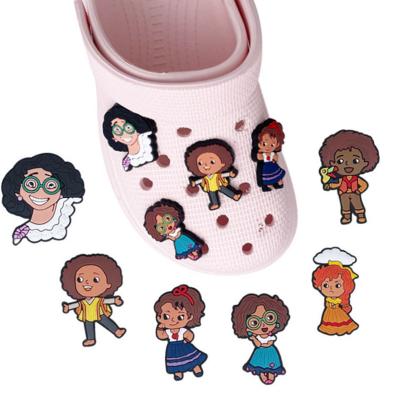 China Clog Animation Hot Sale Girl Charm Shoe Sandal Shoe Accessories PVC Custom Shoe Charms for sale