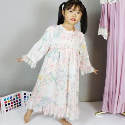 China Fashion Girls Casual Dress Soft Floral Long Sleeve Ruffled Ethnic Custom QUICK DRY for sale