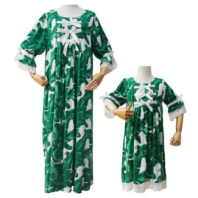 China Long QUICK-DRY Fancy Lace Satin Home Suit Set Plus Size Parent-child Nightgown Silk Wholesale for sale