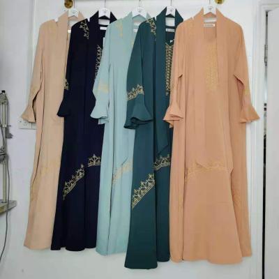 China Wholesale Adult Abaya Kimono Abaya Online Supplier New Long Sleeve Dresses Dubai Ramadan Muslim Manufacturer Simple Black Maxi Robe Abayas For Women for sale