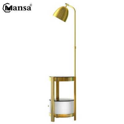 China Modern Floor Lamp Drawer Storage Room Bedroom Bedside Floor Lamp Multi-function Wireless Fill Floor Lamp Modern for sale