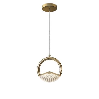 China Modern Post Modern Luxury Gold Ring Acrylic Led Pendant Lights For Kitchen Dining Room Bedside Lamp Attic Decor Hanging Lighting Fixtures for sale