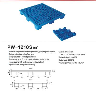 Cina Nine Foot Style Stackable Plastic Pallet For Environmental Friendly Storage in vendita