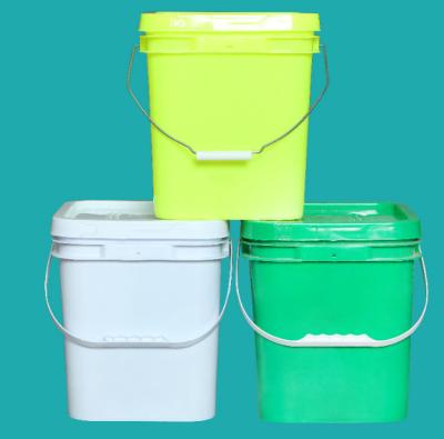 China Chemical Resistance Square Plastic Bucket 1.2 Kg for Food Grade Paint Toys for sale