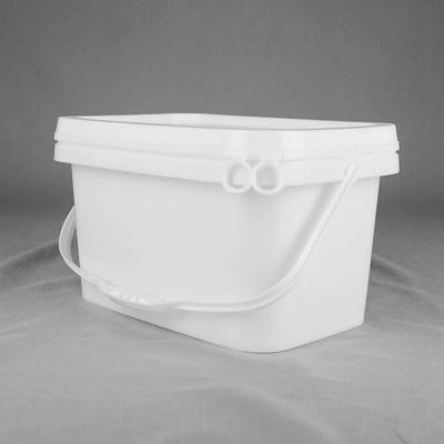 China 5L Food Storage Square Plastic Bucket IML Design Home Use for sale