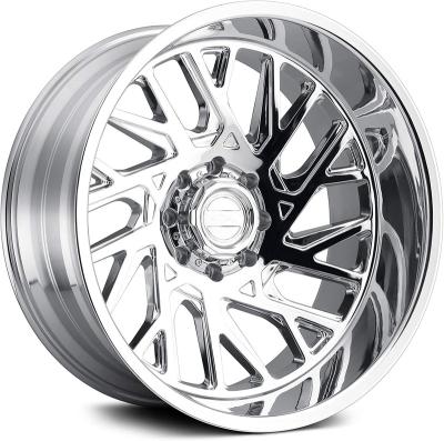 China Aluminum Design BOLUN High End Custom Monoblock 22x10 24x10 24x12 24x14 26x12 26x14 26x16 28x16 30x16 Polished Big Truck Forged Wheels for sale