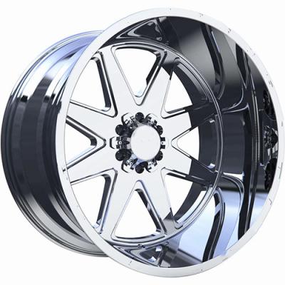 China BOLUN Aluminum Custom Monoblock 22x10 24x10 24x12 24x14 26x12 26x14 26x16 28x16 30x16 Polished Big Truck Forged Wheels for sale