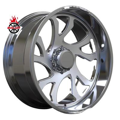 China Aluminum Custom Forged 20 22 24 26 28 30 Inch Luxury Big Truck Wheels Polished for sale