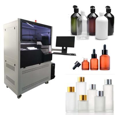 China Inkjet Printer 360 Camera UV Cylindrical Printer Advertising Company UV And Cosmetic Cylinder With Rotary Varnish UV Bottle Printer for sale