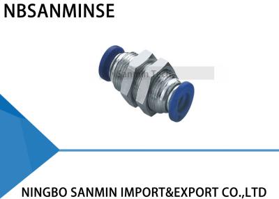 China PMM Bulkhead Union Tube Pneumatic Hose Quick Cnnecting PU Tube Fitting Plastic Fitting Sanmin for sale