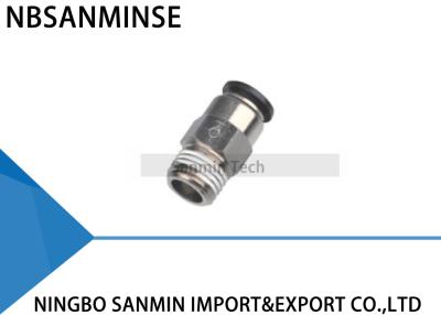 China SPC Pneumatic Push In Stop Valve Fittings Air Straight Union Self-Sealing Connector Sanmin for sale