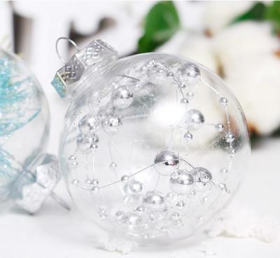 China PE crystal beaded silver decorative Christmas ball ceiling 24 cm diameter pieces 6 bucket pendant wholesale for sale