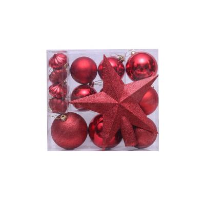 China PE and Red Color Christmas Ball Decoration Mixed Hanging Color Sliver Artificial Tree Wholesale Customized for sale