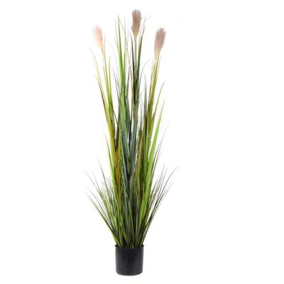 China Hot Sale LS028 Contemporary Home Decorative Long Potted Plants Purple Onion Grass Artificial Bonsai Trees WITH FLOWER for sale