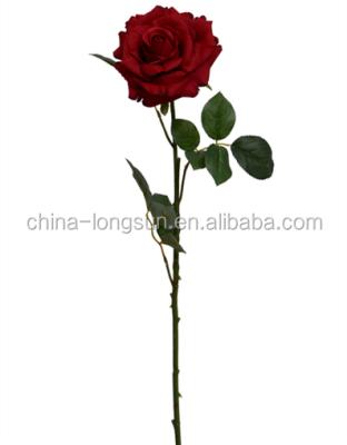 China LSD-1612042379 Touch Natural Hot Selling Artificial Branch Rose Flower / Wedding Decorative Rose Bouquet for sale