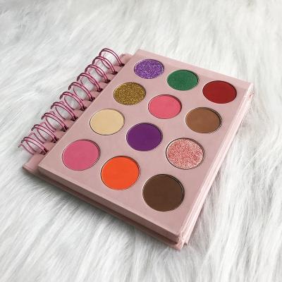 China DIY Eyeshadow Book Palette Private Label Makeup Waterproof Custom Vegan Eyeshadow Palette 12 Colors Eyeshadow Palette for sale