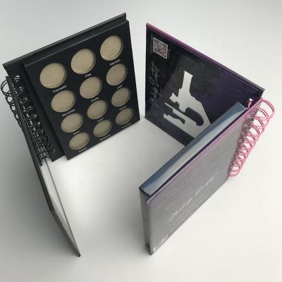 China Notebook Private Label Eyeshadow Palette Spiral Book Waterproof Eyeshadow Palette for sale