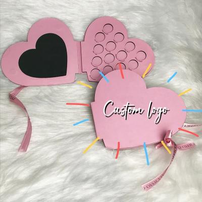 China Waterproof Heart Shape Eyeshadow Palette Packaging Make Your Own Brand Eyeshadow Palette for sale