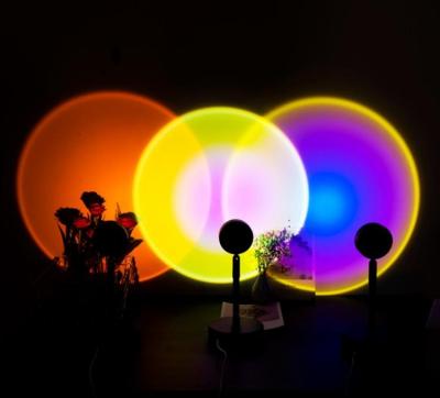 China Italian Modern Rainbow Atmosphere Sunset Projection Lamp Night Light Led Floor Lamp Photographic Lighting For Living Room for sale