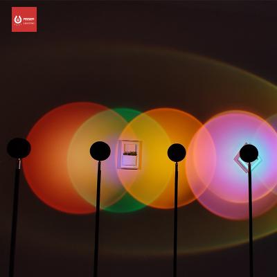 China Celebrity Modern Background LED Cyber ​​Street Lamp Rainbow Sunsets Projection Light Modern Decoration Standing Light for sale