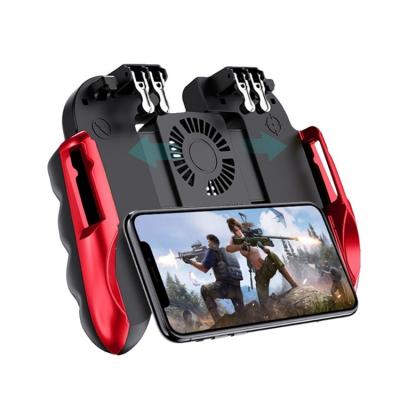 China For Gamepad Wholesale Products H9 iPhone Game Controller Six Fingers Launch Gamepad Game Controller Pubg Mobile Cell Phone For Ios /android With Fan for sale