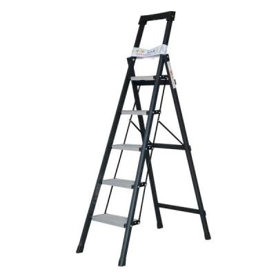 China High quality metal 4 ladder steel folding step ladders household portable folding 5 6 step safety ladders china factory for sale