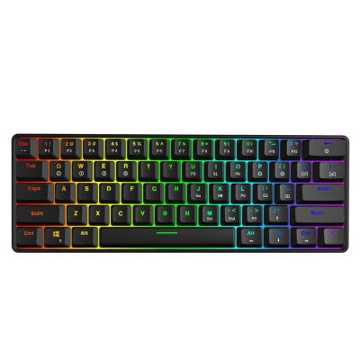 China Plug and play for GK61 60% RGB Kit PCB Stand Plate Switchable Keyboard Customized Case Gamer Keyboard Gaming RGB Mechanical Feeling Keyboard for sale