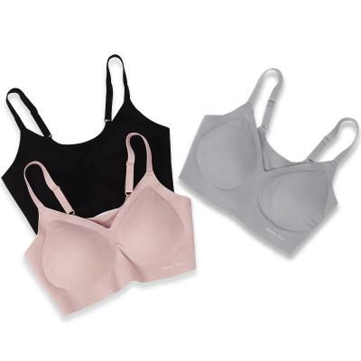 China ODM QUICK DRY Wholesale OEM Custom Logo Solid Color Comfortable Flex Fitted Soft Women Sleep Wireless Bra for sale