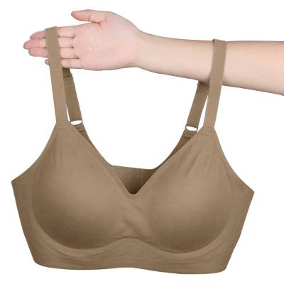 China Wholesale New Style Women's Wireless V-Neck QUICK DRY Seamless Bra No Lift Sleep No Trace Soft Padded Bra Bra for sale