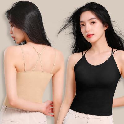 China OEM Antibacterial Solid Color Custom High Quality Breathable Laser Cut Sportswear Vest Fit Gallus Women Yoga Seamless Tank Top for sale