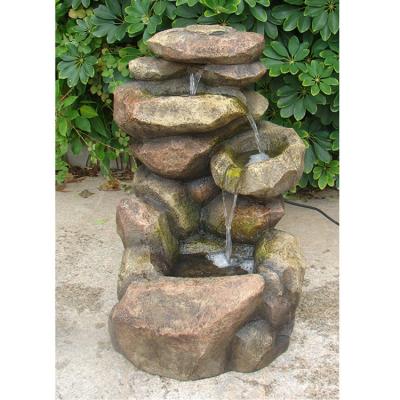 China Easy To Move And Clean Outdoor Garden Craft Resin Rock Garden Building Fountain for sale