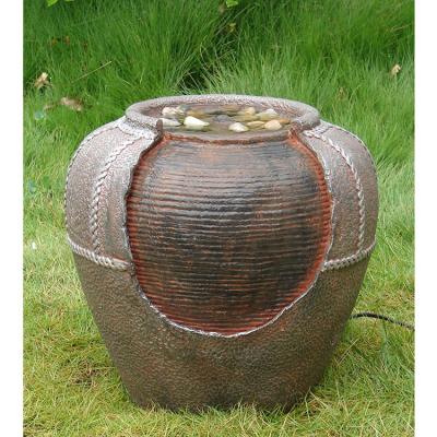 China Easy To Move And Clean Portable Chinese Modern Polyresin Cylinder Water Garden Outdoor Fountain for sale