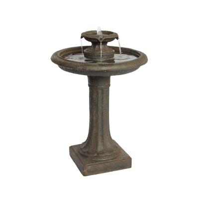 China Easy to Move and Clean New Hot Sales Outdoor Garden Decor Polyresin Stand Bird Bath Bowl Water Fountain for sale