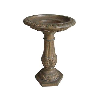 China Easy to move and clean best selling high quality traditional polyresin outdoor birdbath for garden decoration for sale